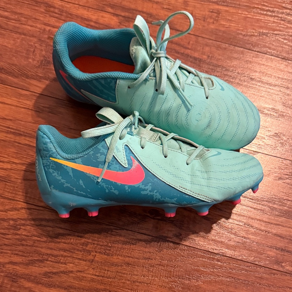 Nike Aqua Cleats with Coral Highlights